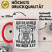 Forstwirt Geschenk Tasse Waldarbeiter Axt Holz Hacken Totenkopf Wikinger Kaffee-Becher für Holzfäller Rot Trendation