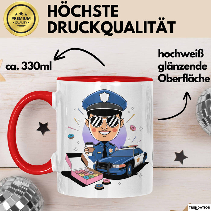 Polizist Tasse Geschenk Lustige Geschenkidee Spruch Für Strafverfolgung Rot Trendation