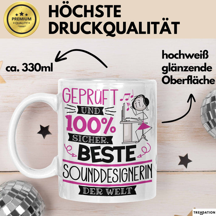 Sounddesignerin Geschenk Becher Tasse Gott Schuf Alle Menschen Gleich Nur Die Besten Durfeten Sounddesignerin Werden Geschenkidee Lustig Weiß Trendation