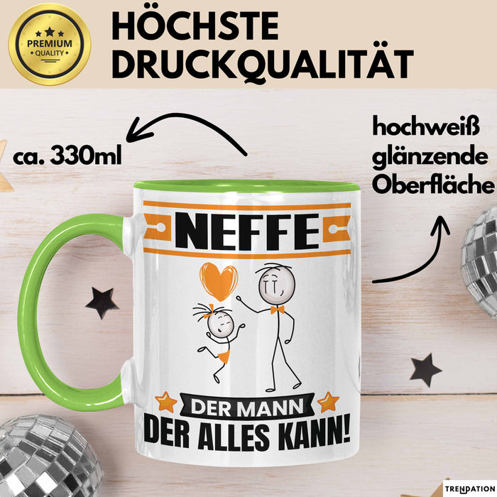 Neffe Tasse Geschenk für Neffe Der Mann Der Alles Kann Geschenkidee zum Geburtstag Grün Trendation