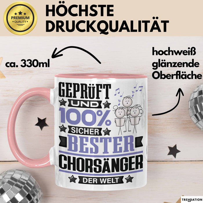 Chorsänger Geschenk Lustiger Spruch für Chorsänger Geschenkidee Bester Chorsänger Der Welt Rosa Trendation