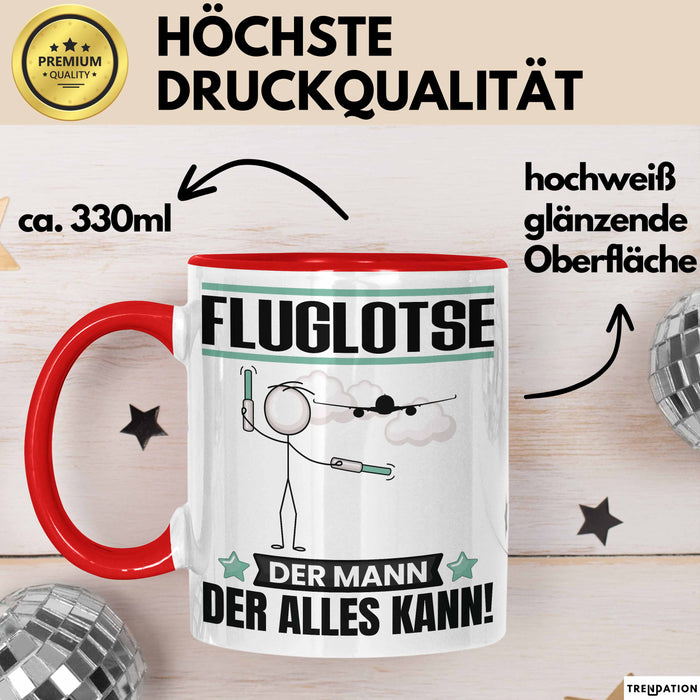 Fluglotse Tasse Geschenk für Fluglotse Der Mann Der Alles Kann Geschenkidee zum Geburtstag Rot Trendation