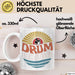 Drummer Schlagzeug-Spieler Geschenk Tasse Geschenkidee Kaffee-Becher Schlagzeuger Drum Bunte Grafik Weiß Trendation