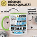 Tiermaler Geschenk Tasse Lustiger Spruch Erheben Sie Sich Der Tiermaler Betritt den Raum Grün Trendation