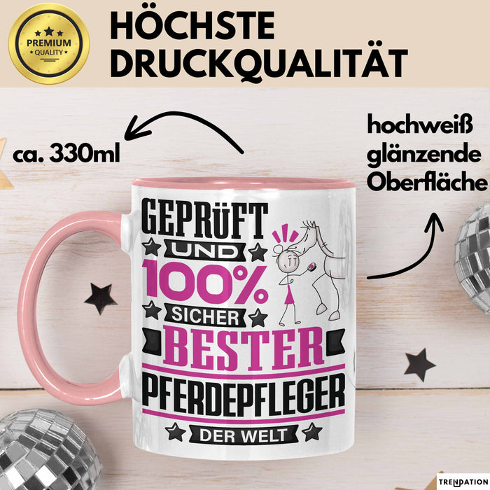 Pferdepfleger Geschenk Lustiger Spruch für Pferdepfleger Geschenkidee Bester Pferdepfleger Der Welt Rosa Trendation