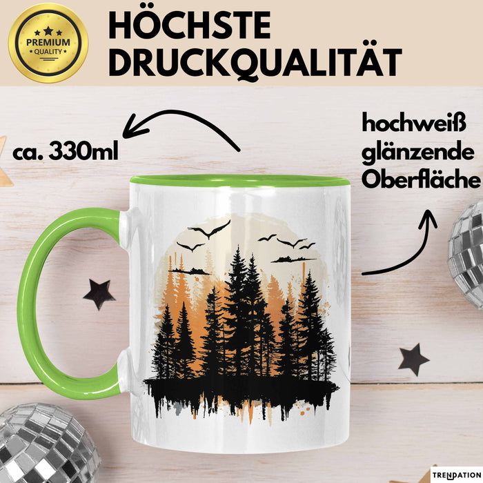 Wald Tasse Geschenk Wandern Geschenkidee Wanderlustige Grün Trendation