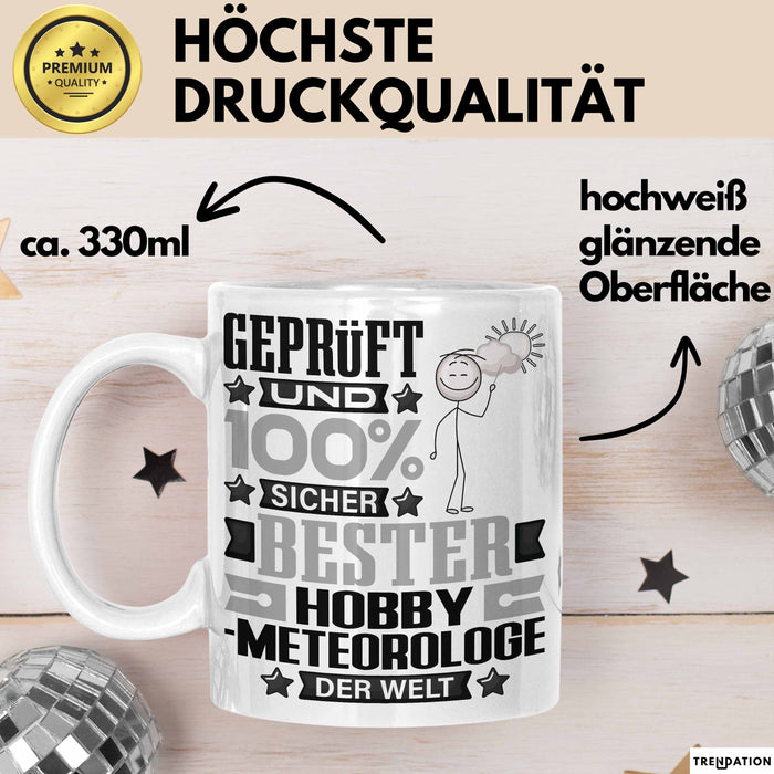 Hobbymeteorologe Geschenk Lustiger Spruch für Hobbymeteorologe Geschenkidee Bester Hobbymeteorologe Der Welt Weiß Trendation