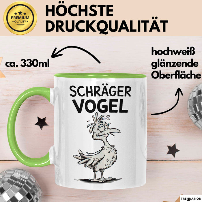 Sarkastischer Vogel Tasse Geschenk Lustige Geschenkidee Spruch Schräger Vogel Grün Trendation