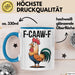Hahn Tasse Geschenk F-Caaw-F Lustige Geschenkidee Vogel Bauernhof Blau Trendation