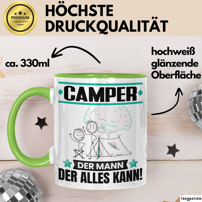 Camper Tasse Geschenk für Camper Der Mann Der Alles Kann Geschenkidee zum Geburtstag Grün Trendation
