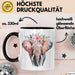 Elefant Tier Blumen Tasse Geschenk Lustige Geschenkidee Spruch Schwarz Trendation