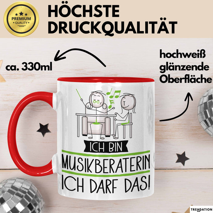 Geschenk für Musikberaterin Tasse Lustige Geschenkidee Geburtstag Ich Bin Musikberaterin Ich Darf Das Rot Trendation