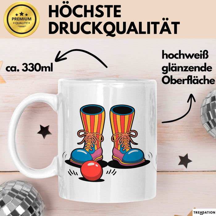 Clown Tasse Geschenkidee für Zirkus und Humorliebhaber Weiß Trendation