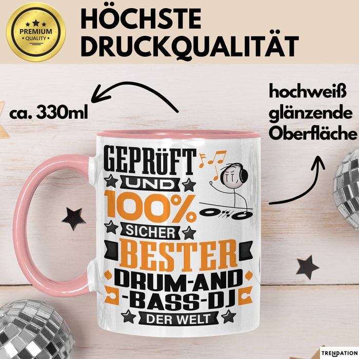 Drum-and-Bass-DJ Geschenk Lustiger Spruch für Drum-and-Bass-DJ Geschenkidee Bester Drum-and-Bass-DJ Der Welt Rosa Trendation