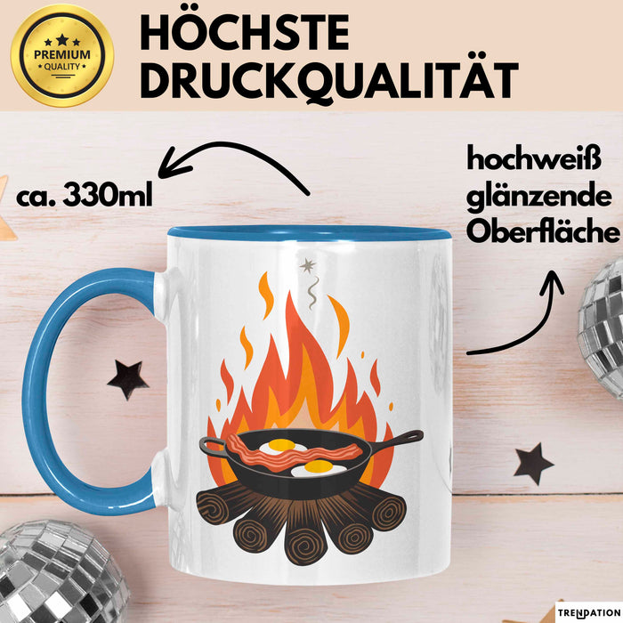 Camping Koch Tasse Geschenkidee für Outdoor Koch Liebhaber Blau Trendation