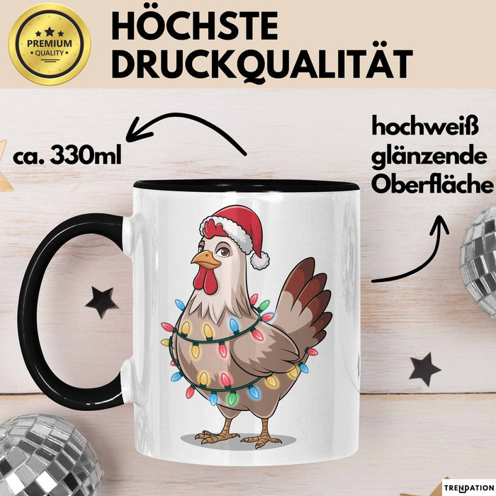 Huhn Weihnachtsfeier Tasse Geschenk Lustige Geschenkidee Spruch Trendation