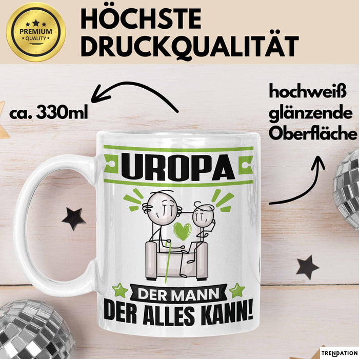 Uropa Tasse Geschenk für Uropa Der Mann Der Alles Kann Geschenkidee zum Geburtstag Weiß Trendation