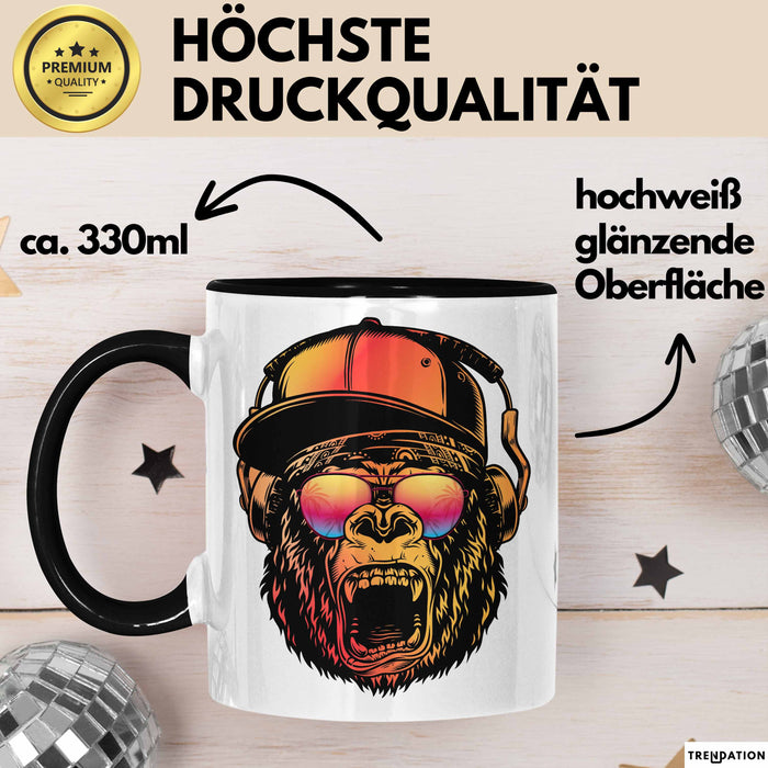 Affe Grafik Tasse Coole Tassen Geschenkidee Jungs Dj Chimpanse Becher Trendation