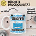 Surfer Tasse Geschenk für Surfer Geburtstag Lustiger Spruch Kaffee-Becher Was Ist Deine Superkraft Weiß Trendation