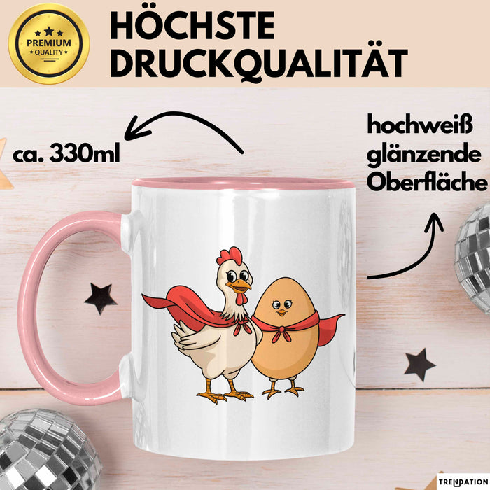 Hühnerbauer Tasse Geschenkidee Geflügel Enthusiast Geschenkidee Lustig Rosa Trendation
