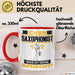 Saxophonist Tasse Geschenk für Saxophonist Geburtstag Lustiger Spruch Kaffee-Becher Was Ist Deine Superkraft Rot Trendation