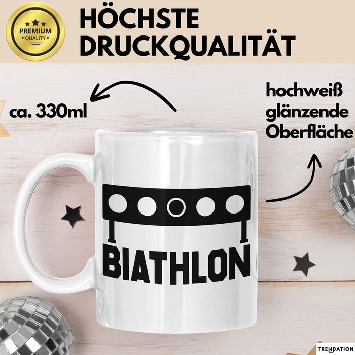 Biathlon Tasse Geschenk Wintersport Geschenke Biathlon Langläufer Weiß Trendation