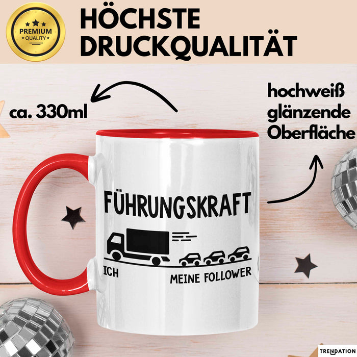 Lkw Fahrer Trucker Tasse Geschenk Lustige Geschenkidee Spruch Führungskraft Rot Trendation