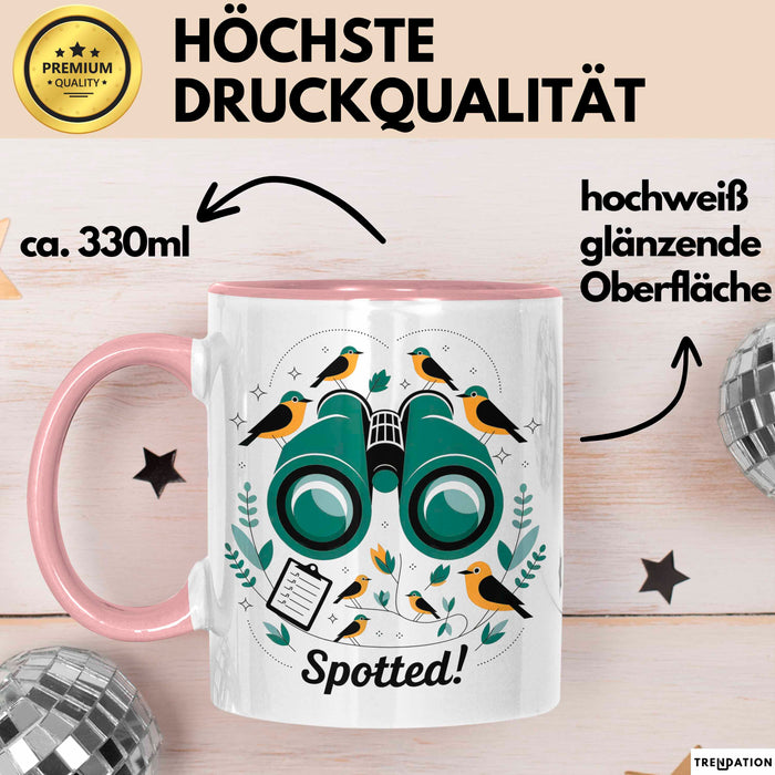 Vogelbeobachter Tasse Geschenk Lustige Geschenkidee Spruch Für Natur Entdecker Rosa Trendation