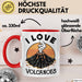 Vulkan Liebhaber Tasse Geschenk I Love Volcanoes Becher Rot Trendation