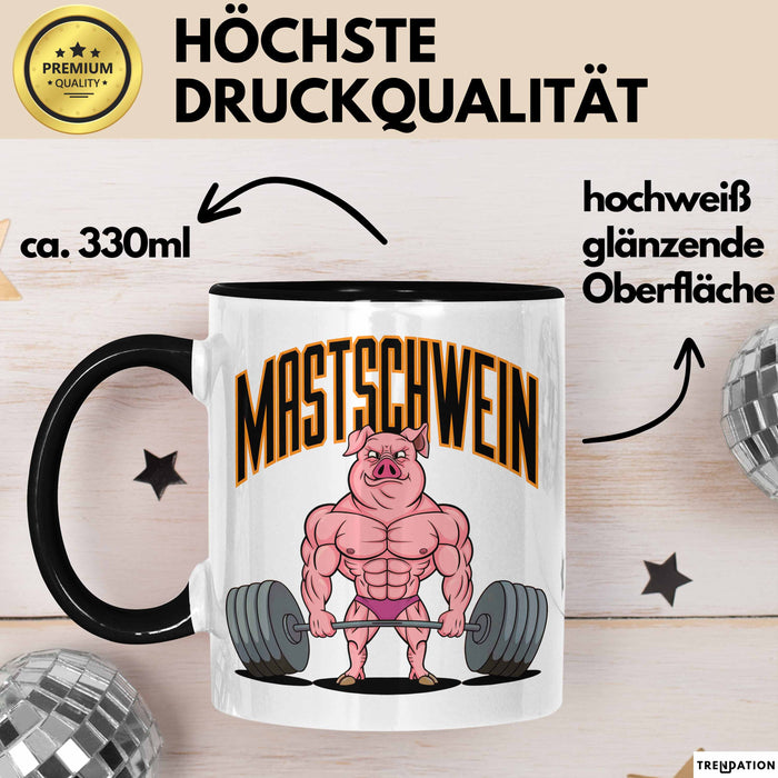 Schweinebauer Schweine Tier Gewichtheben Tasse Geschenk Lustige Geschenkidee Spruch Mastschwein Trendation