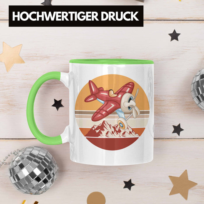 Segelflieger Tasse Geschenk Segelflieger Grün Trendation