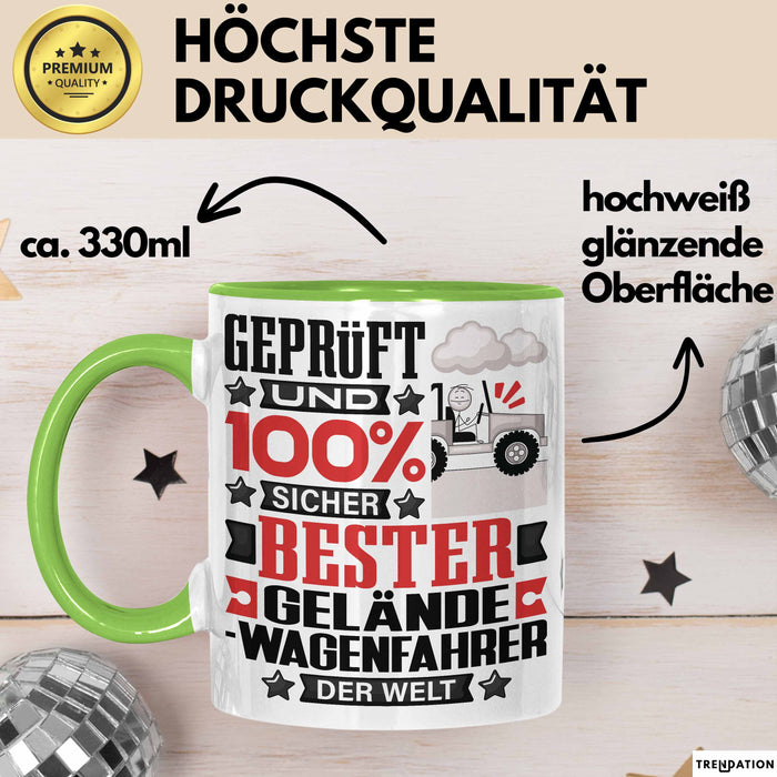 Geländewagenfahrer Geschenk Lustiger Spruch für Geländewagenfahrer Geschenkidee Bester Geländewagenfahrer Der Welt Grün Trendation