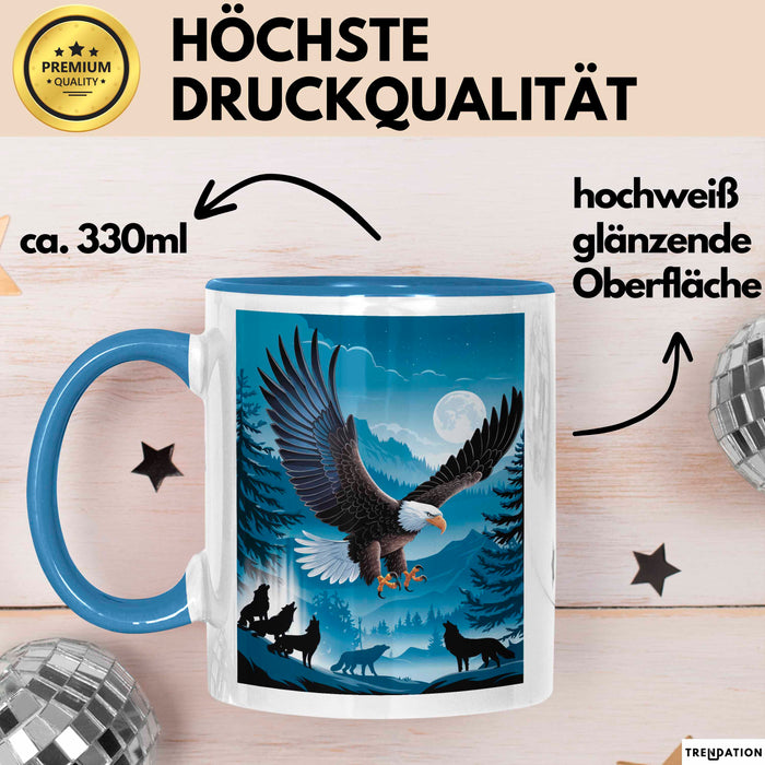 Adler Vogel Tasse Geschenk Lustige Geschenkidee Spruch Blau Trendation