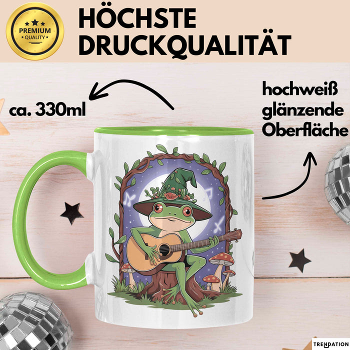 Frosch Tier Spielt Banjo Tasse Geschenk Lustige Geschenkidee Spruch Grün Trendation