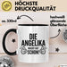 Angelika Tasse Geschenk Die Angelika Macht Dat Schon Geschenkidee Becher mit Name Schwarz Trendation