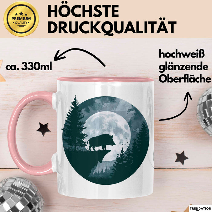 Schweinezüchter Schweine Tier Tasse Becher Geschenk Lustige Geschenkidee Spruch Rosa Trendation