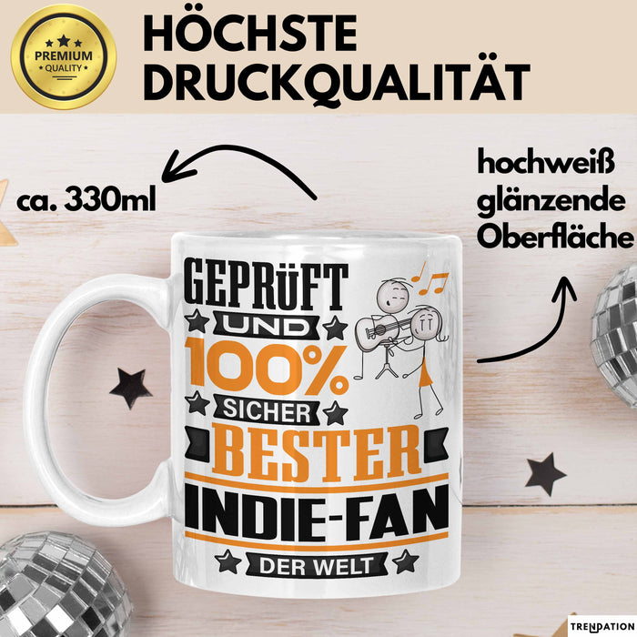 Indie-Fan Geschenk Lustiger Spruch für Indie-Fan Geschenkidee Bester Indie-Fan Der Welt Weiß Trendation