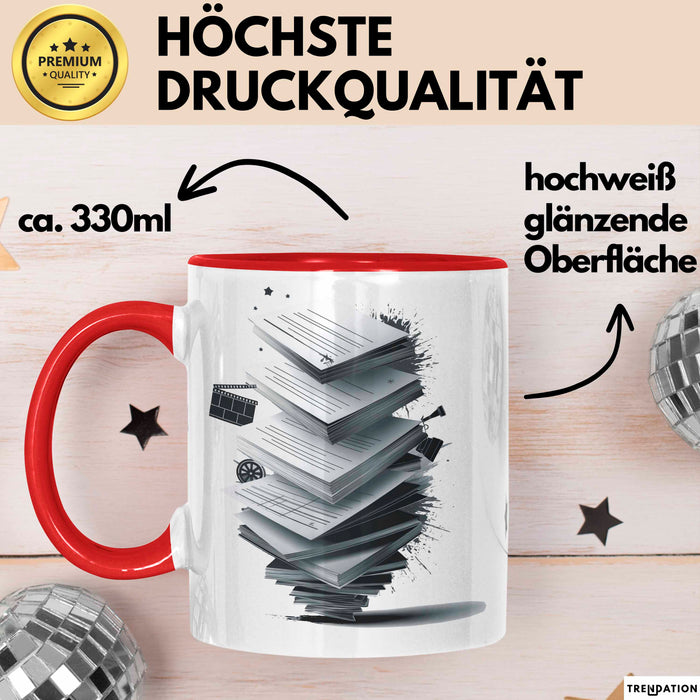 Drehbuchautor Tasse Geschenkidee für Filmskript Schreiber Rot Trendation
