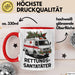 Rettungssanitäter Tasse Geschenk Rettungssantatäter Spruch Notarzt Geschenkidee Kaffee-Becher Rot Trendation