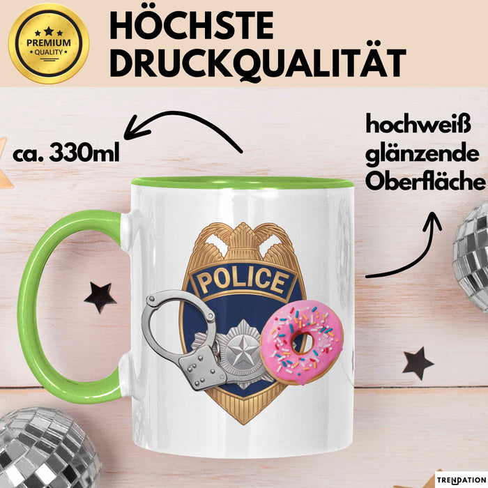 Polizist Tasse Geschenkidee Held der Strafverfolgung Geschenkidee Lustig Grün Trendation