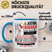Musikverlegerin Tasse Geschenk Lustiger Spruch Bitte Erheben Sie Sich Seine Majestät Die Musikverlegerin Betritt Den Raum Blau Trendation