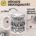 Frauchen Tasse Geschenk Hundebesitzerin Spruch Geschenkidee Kaffee-Becher Hunde Besitzerin Vorsicht Vor Dem Frauchen Der Hund Ist Harmlos Weiß Trendation