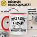 Kuh Tasse Geschenk Just A Girl Who Loves Cows Geschenkidee Tier Rot Trendation