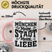 München Tasse Geschenk Heimat Münchener Geschenkidee Kaffee-Becher Bayern Meine Stadt Meine Liebe Rosa Trendation