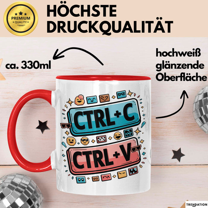 Meme Süchtiger Tasse Geschenkidee für virale Humor Fans Rot Trendation