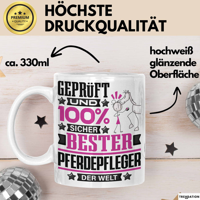 Pferdepfleger Geschenk Lustiger Spruch für Pferdepfleger Geschenkidee Bester Pferdepfleger Der Welt Weiß Trendation
