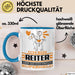 Reiter Geschenk Tasse Ich Bin Reiter Aber Sag Doch Einfach Superheld Lustige Geschenkdiee für Reiter Kaffee-Becher Blau Trendation
