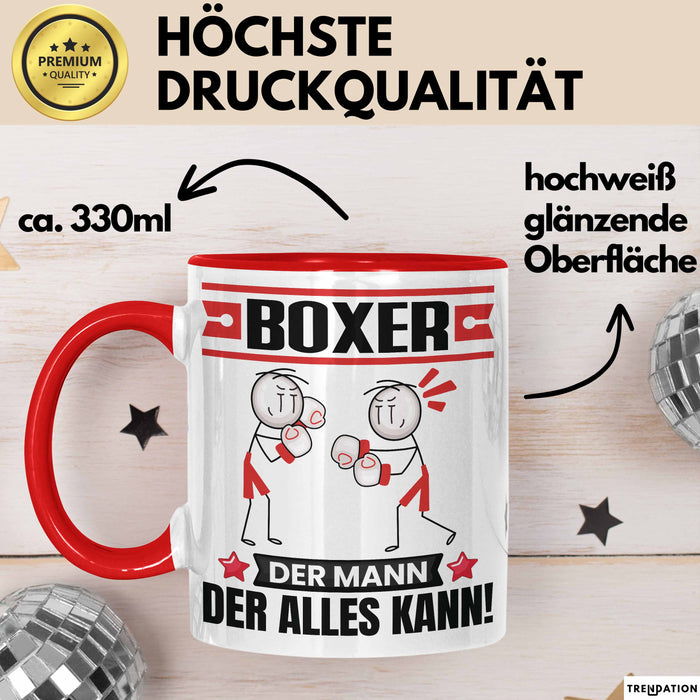 Boxer Tasse Geschenk für Boxer Der Mann Der Alles Kann Geschenkidee zum Geburtstag Rot Trendation