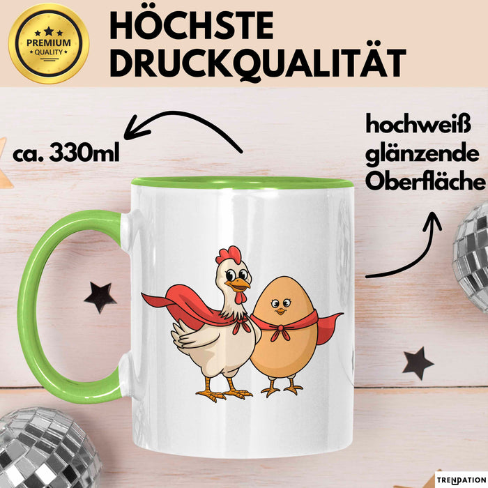 Hühnerbauer Tasse Geschenkidee Geflügel Enthusiast Geschenkidee Lustig Grün Trendation