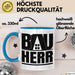 Bauherr Bauleiter Geschenk Tasse Hausbau Bauvorhaben Kaffee-Becher Geschenkidee Blau Trendation